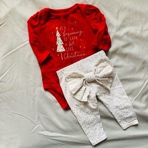 Christmas Outfit Bow Pants